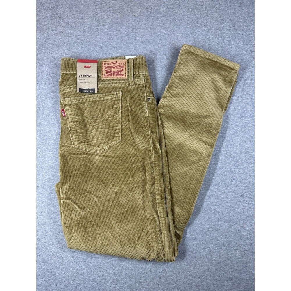 LEVIS‎ 711 SKINNY Women’s JEANS 32x30 Brown CORDUROY NWT
